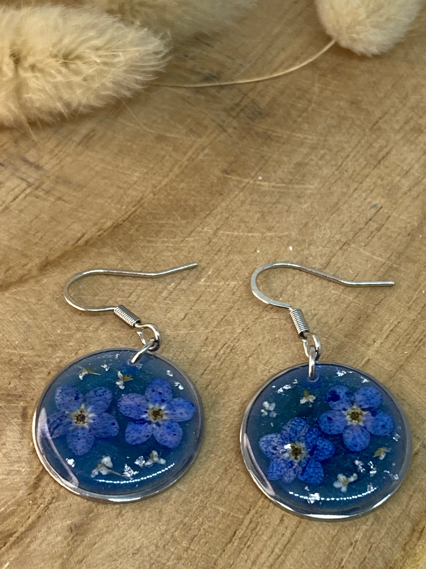 Boucles d'oreilles rondes Myosotis