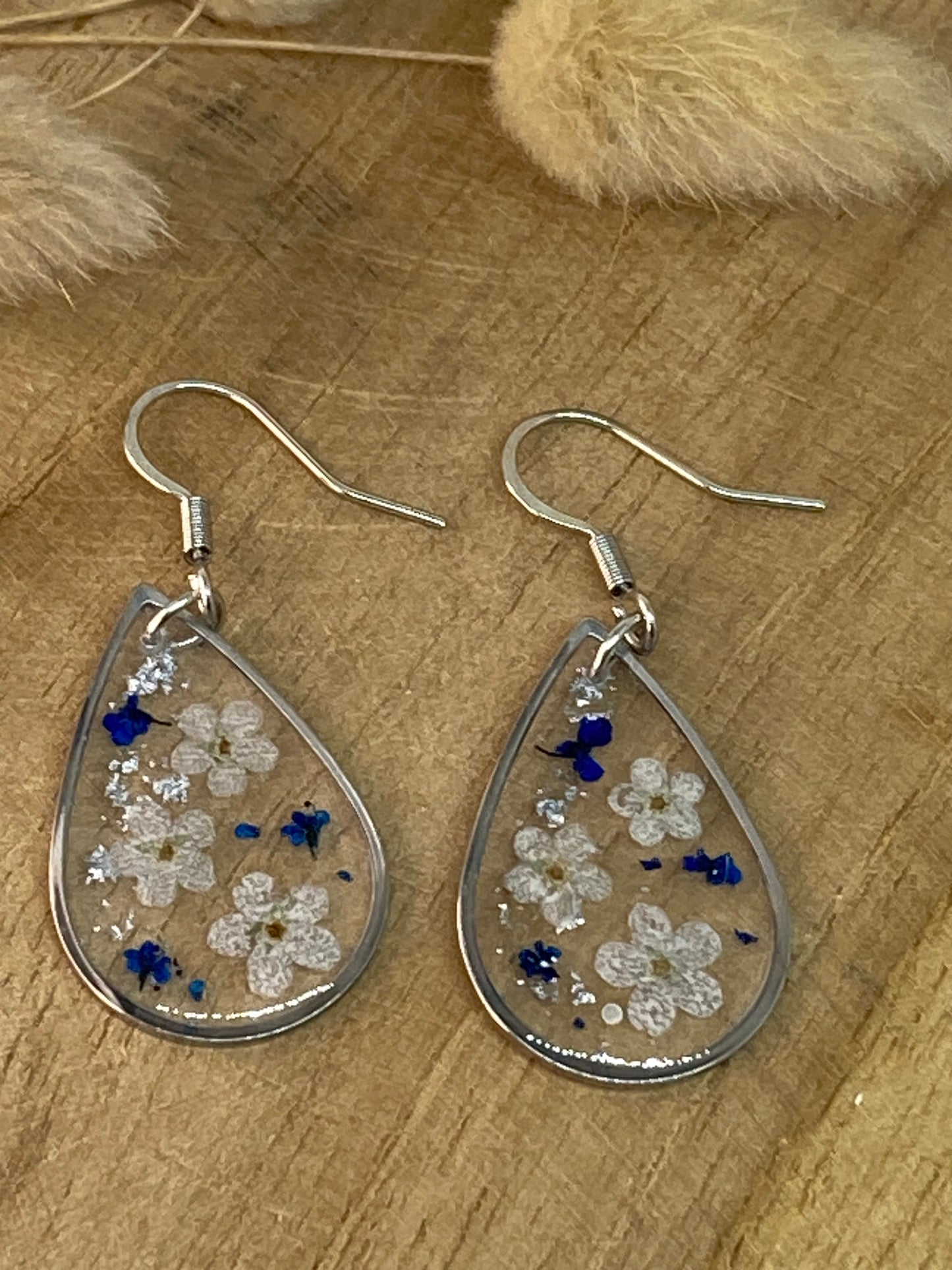 Boucles d'oreilles forme goutte Myosotis