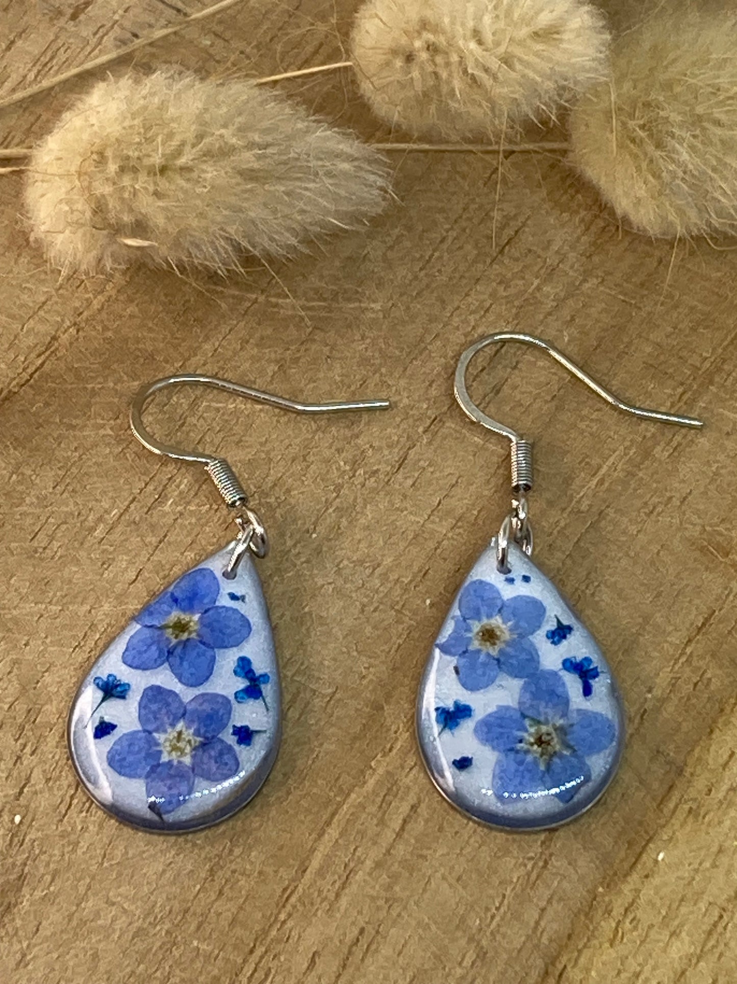 Boucles d'oreilles forme goutte Myosotis