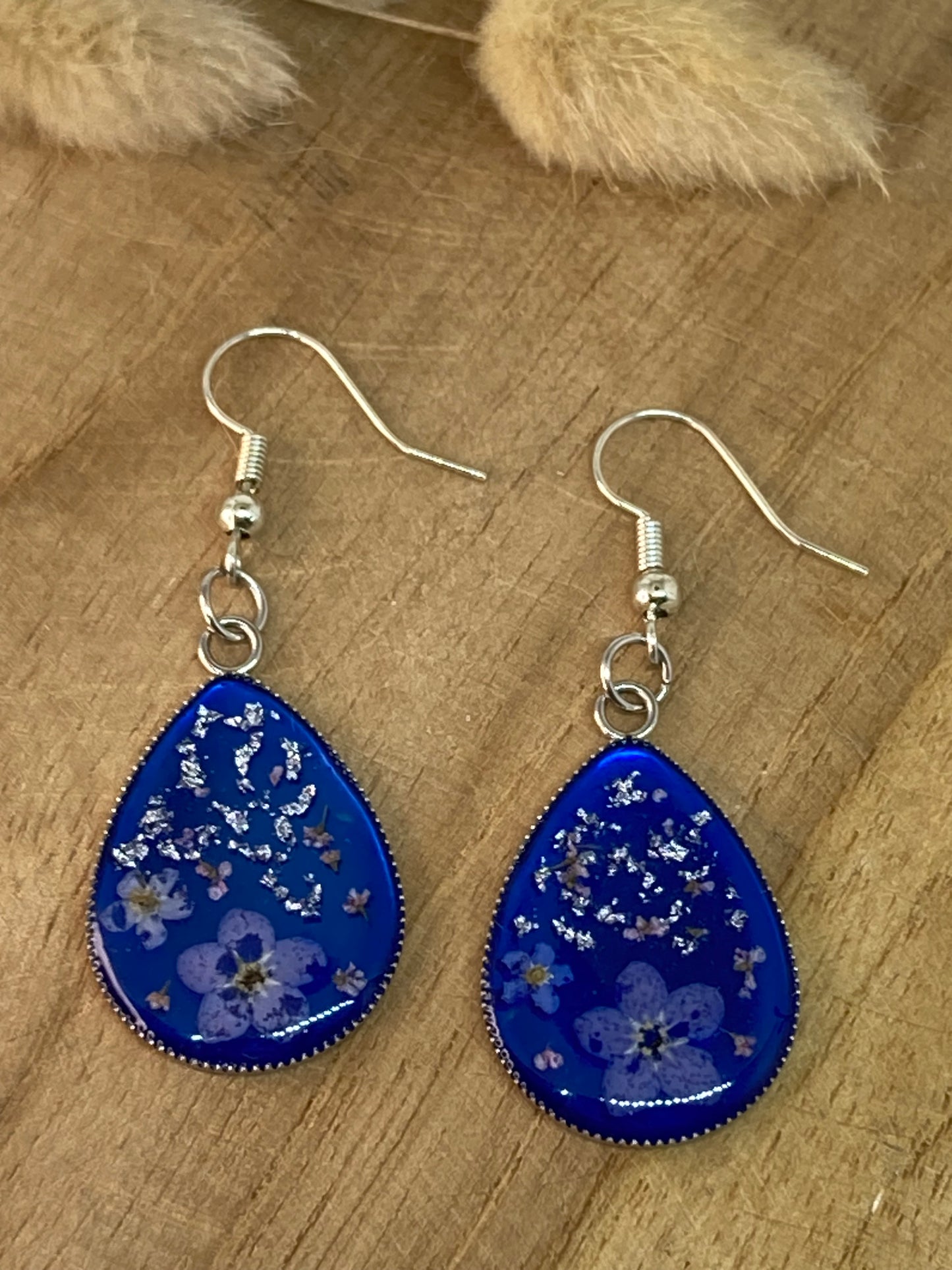 Boucles d'oreilles forme goutte Myosotis