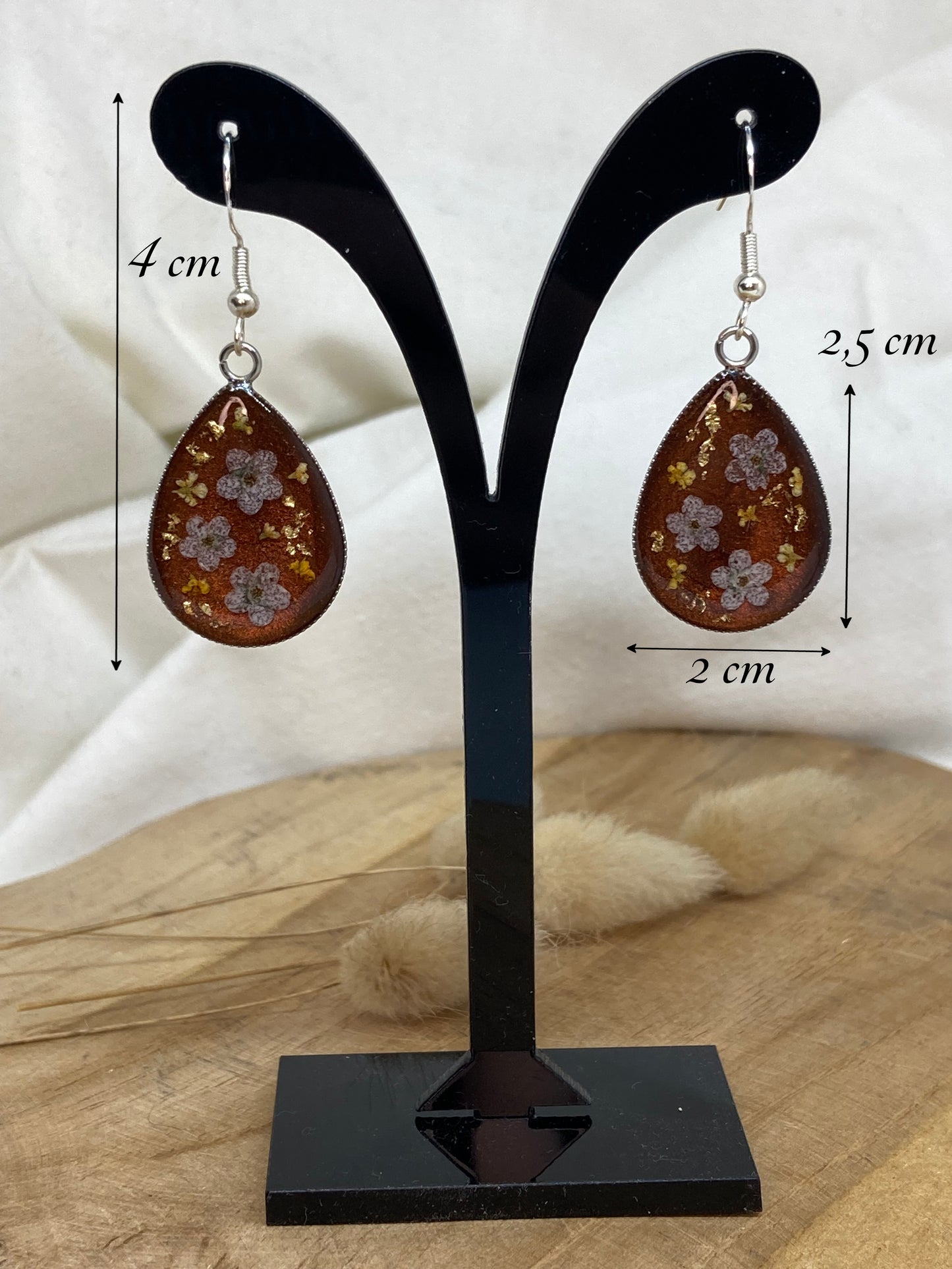 Boucles d'oreilles forme goutte Myosotis