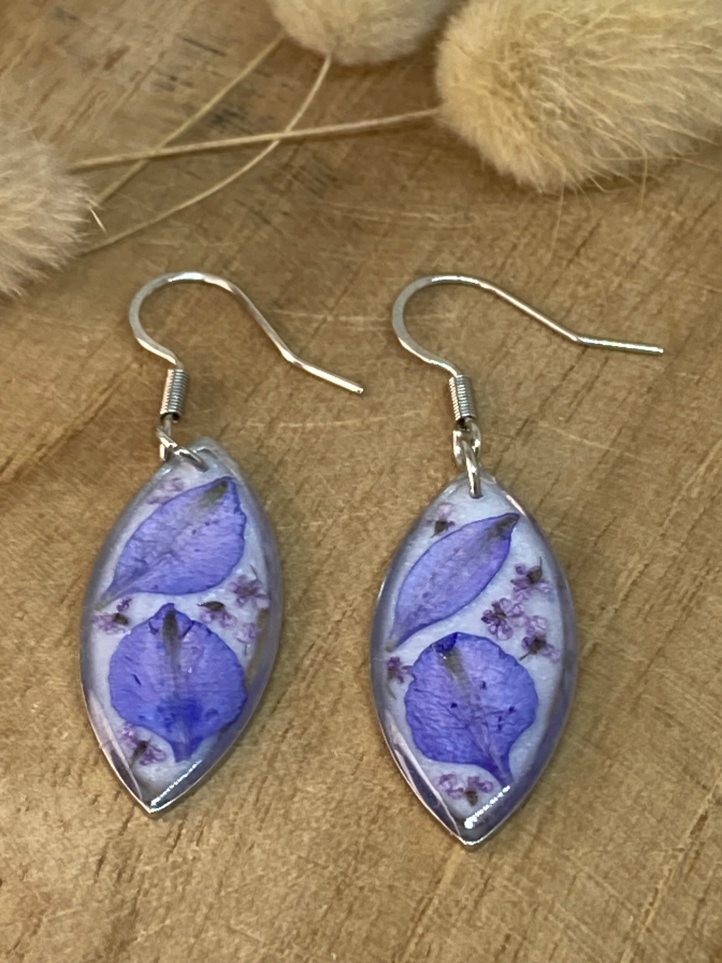 Boucles d'oreilles forme œil de chat Fleurs sauvages