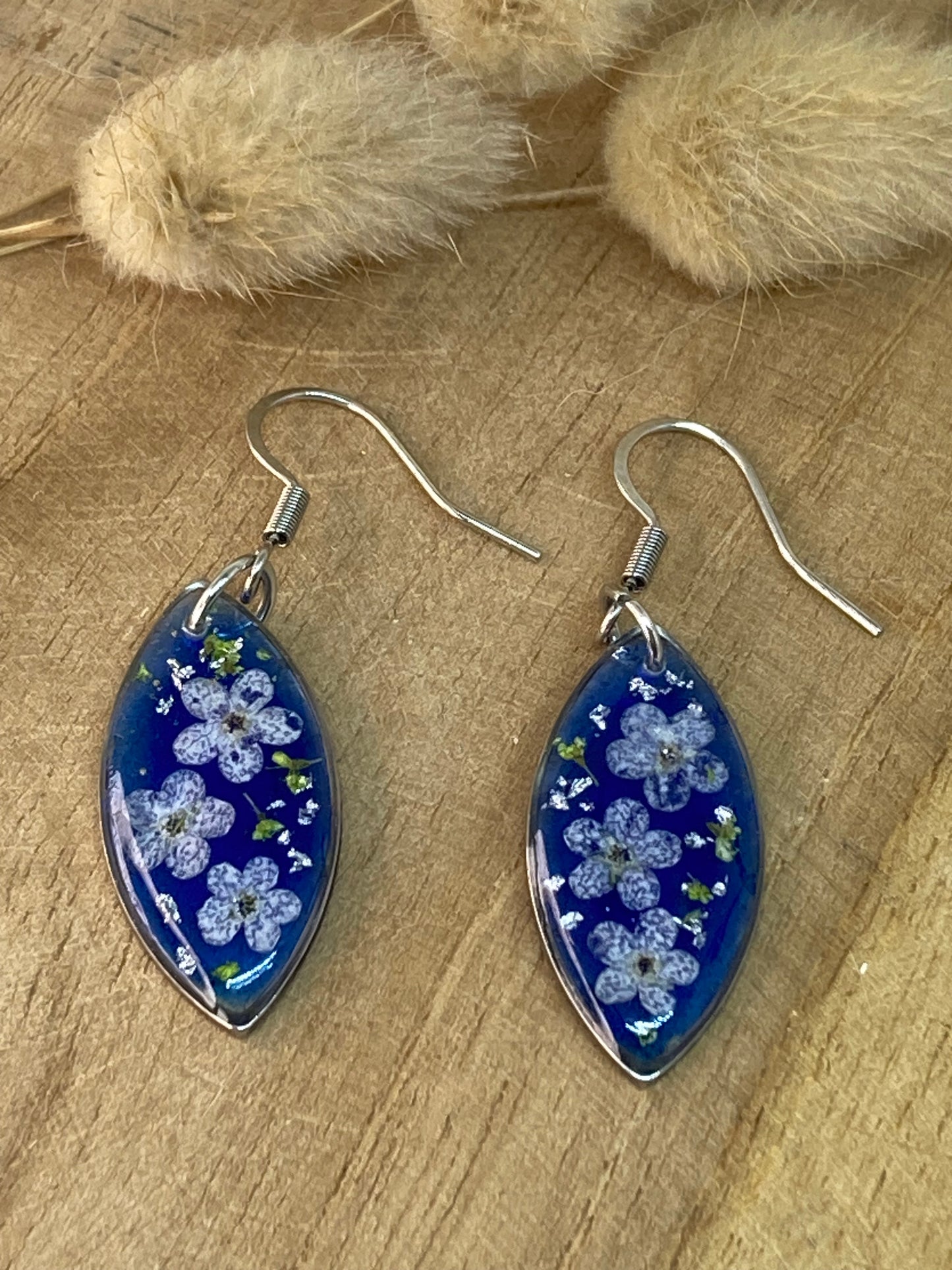 Boucles d'oreilles forme Œil de chat Myosotis