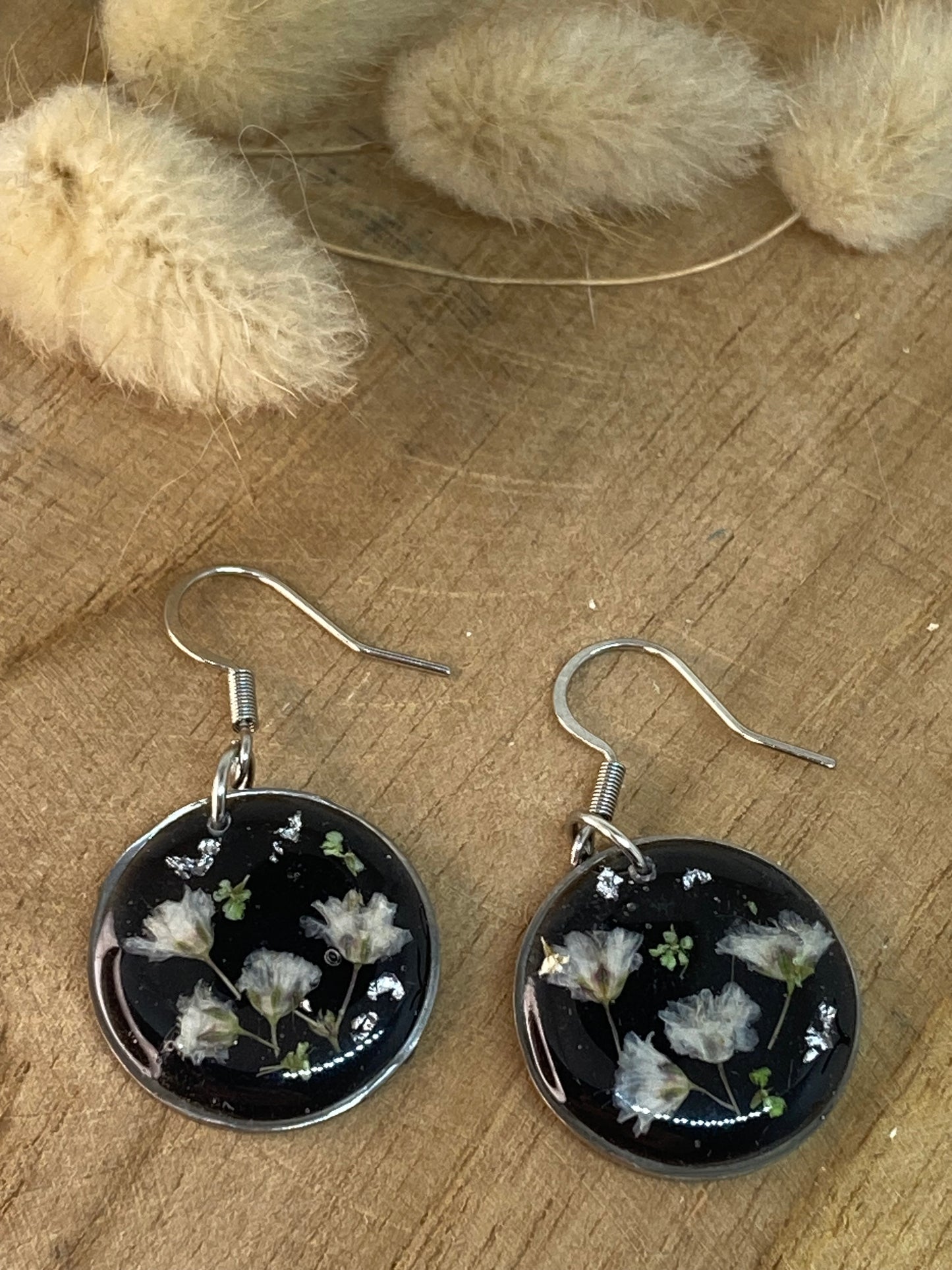 Boucles d'oreilles rondes Gypsophile