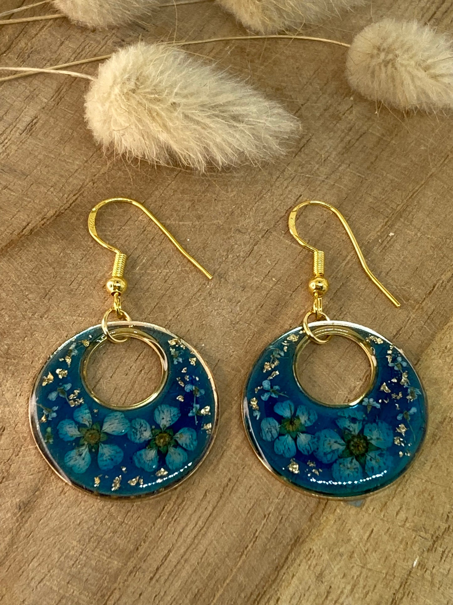 Boucles d'oreilles rondes Myosotis